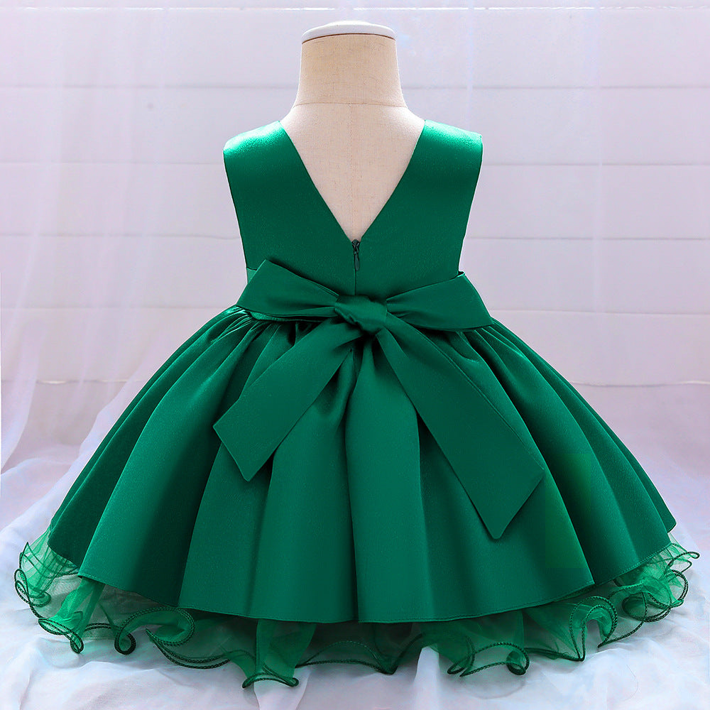 A-line Bowknot Party Dress for Baby Girls – Toddler Wedding & Birthday Outfit