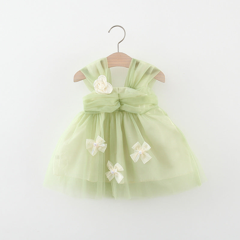 A-Line Tulle Baby Girl Dress with Flowers | Cute Toddler Party Outfit
