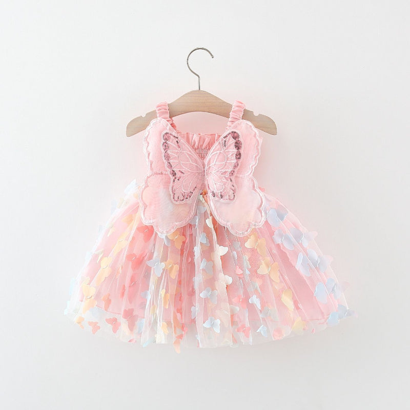 Baby Girl Off Shoulder Floral Party Dress - Pink / 9-12 Months (73Cm) - Fleur Kids