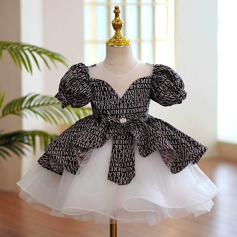 Black Puffy Princess Flower Girl Dress with Sweetheart Neckline - Black / 11-12 Years (160cm) Black Puffy Princess Flower Girl Dress with Sweetheart Neckline - Black / 11-12 Years (160cm)