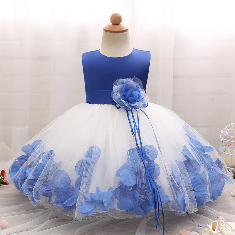 Cute A-line Princess Dress for Girls with Floral Embellishments | Party & Flower Girl Outfit