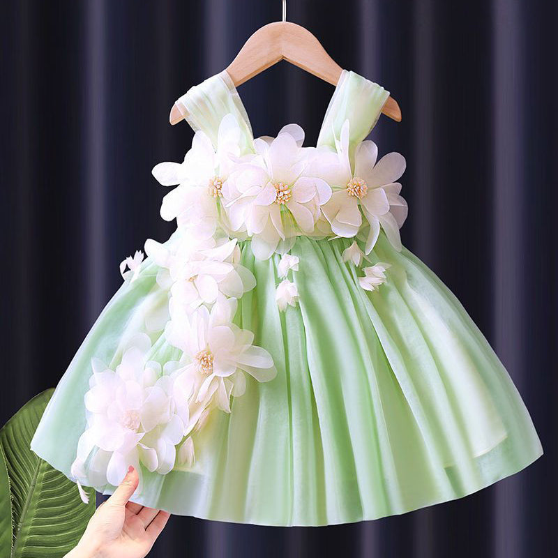 Adorable Off Shoulder Tulle Flower Girl Dress for Special Occasions – FleurKids