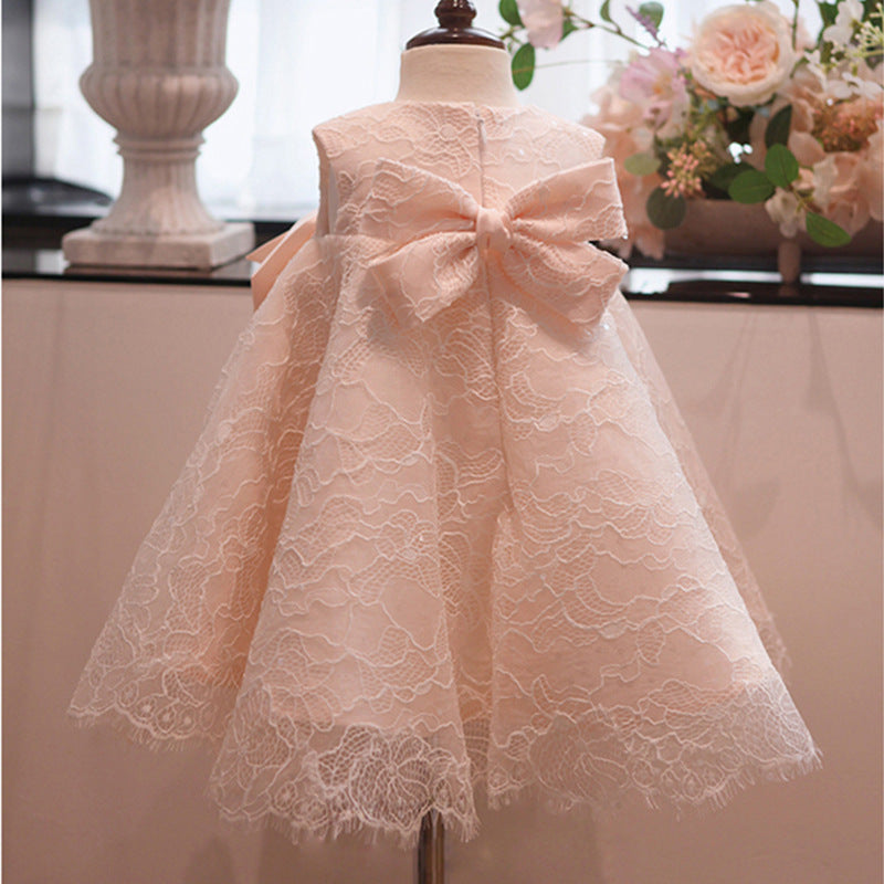 Charming Pink A-Line Lace Dress for Girls – Flower Girl, Party & Formal