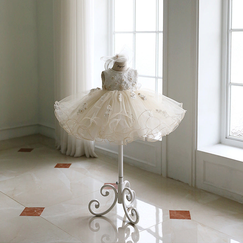 Cute White Party Dress for Toddler Girls with Sequins, Bow, and Tiered Skirt | Formal Knee-Length A-line