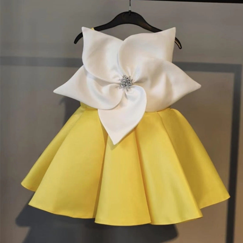 Flower Bow Princess Dress for Girls – Cute A-Line Party & Wedding Outfit