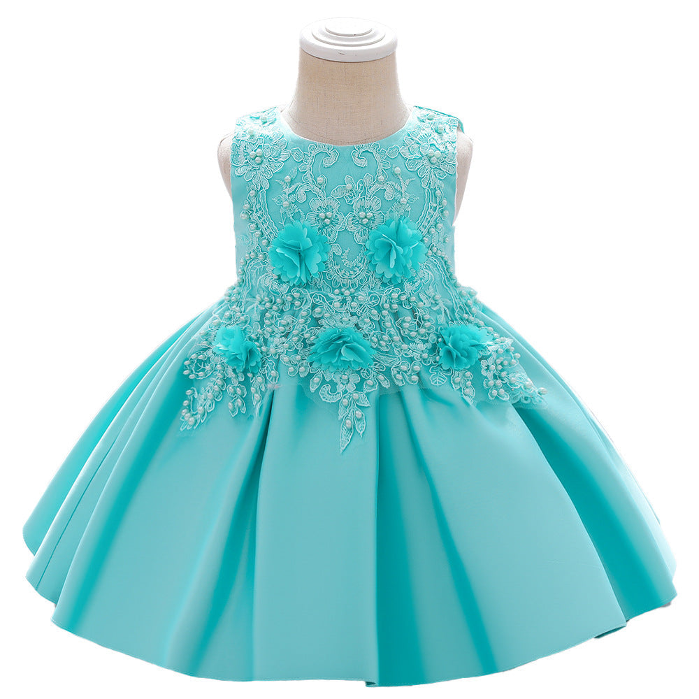 Cute Sleeveless A-Line Flower Girl Dress for Party & Weddings – Ages 9M to 5Y