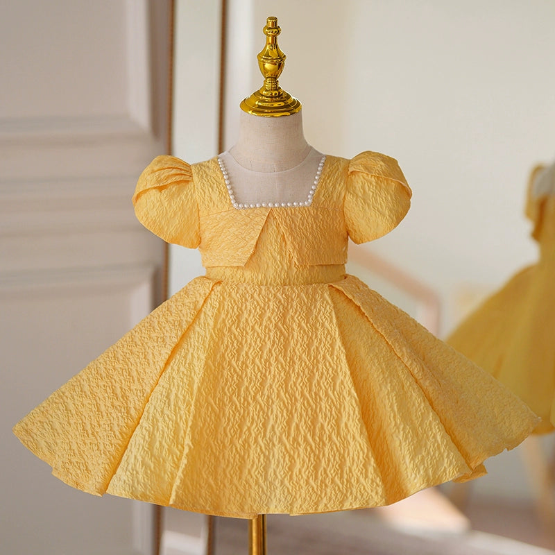 Mustard Yellow Princess Ball Gown Dress for Girls - Mustard Yellow / 7-8 Years (140cm) - Fleur Kids Mustard Yellow Princess Ball Gown Dress for Girls - Mustard Yellow / 7-8 Years (140cm) - Fleur Kids
