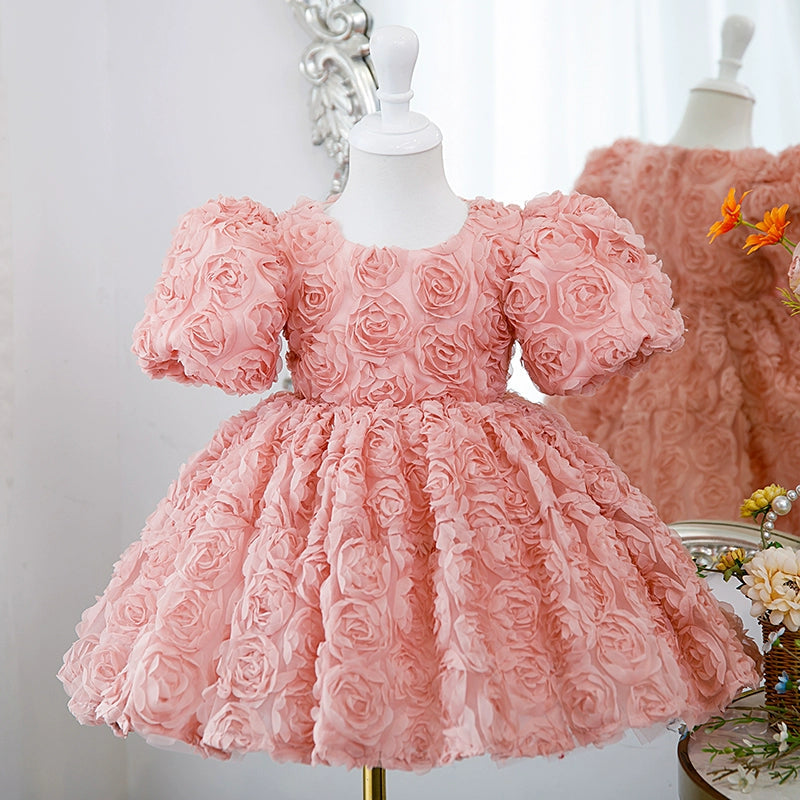 Princess Puffy Flower Girl Dress for Parties, Weddings & More Pink FleurKids Princess Puffy Flower Girl Dress for Parties, Weddings & More Pink FleurKids