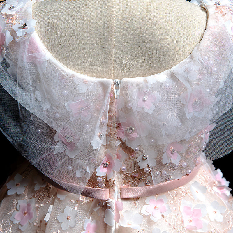 Pink Flower Sequin Maxi Dress for Girls – Toddler Princess Party Dress