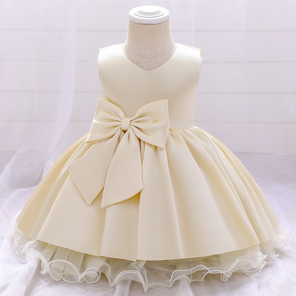 A-line Bowknot Party Dress for Baby Girls – Toddler Wedding & Birthday Outfit