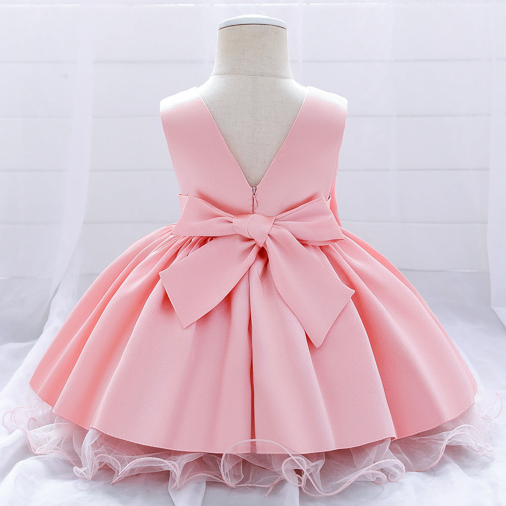 A-line Bowknot Party Dress for Baby Girls – Toddler Wedding & Birthday Outfit