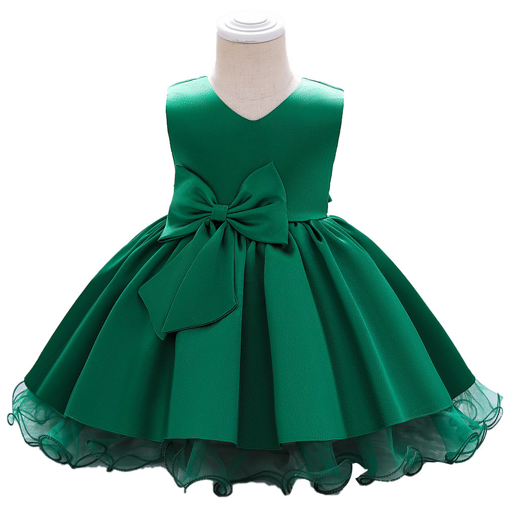 A-line Bowknot Party Dress for Baby Girls – Toddler Wedding & Birthday Outfit