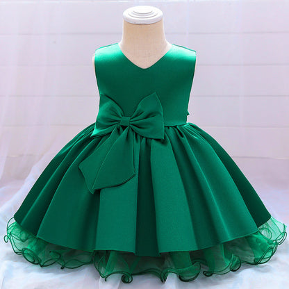 A-line Bowknot Party Dress for Baby Girls – Toddler Wedding & Birthday Outfit