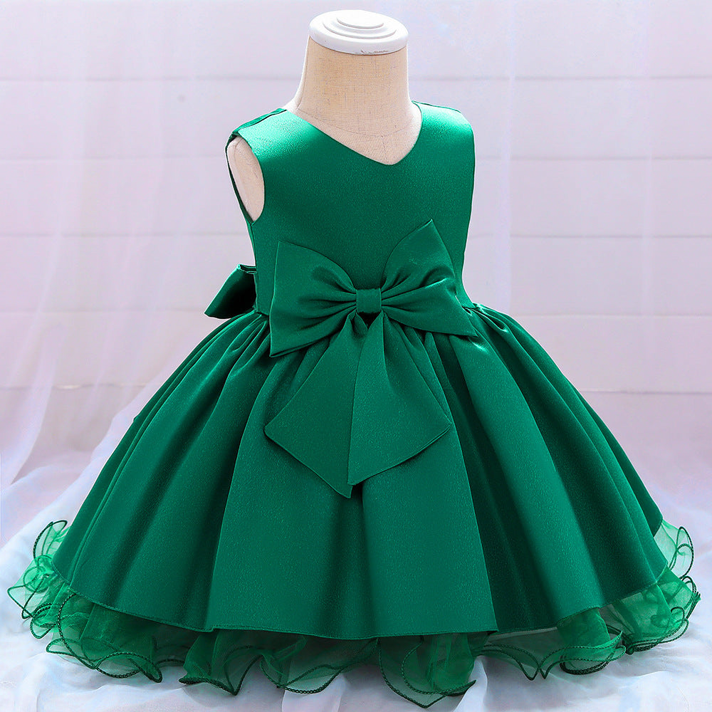 A-line Bowknot Party Dress for Baby Girls – Toddler Wedding & Birthday Outfit