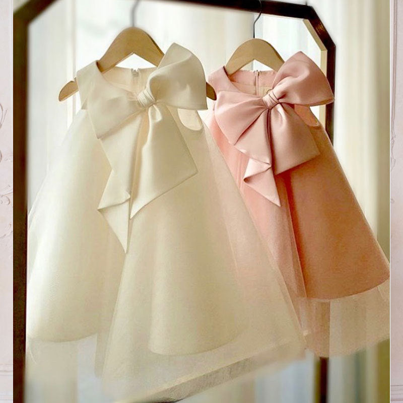 Cute A-line Princess Dress with Bowknot for Girls – Perfect for Parties and Weddings