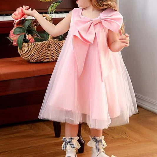 Cute A-line Princess Dress with Bowknot for Girls – Perfect for Parties and Weddings