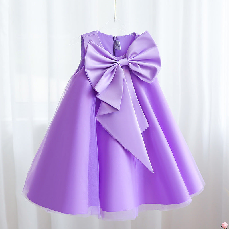 Cute A-line Princess Dress with Bowknot for Girls – Perfect for Parties and Weddings