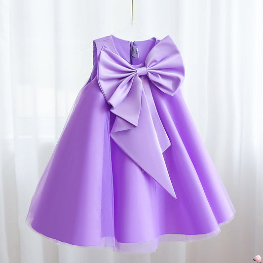 Cute A-line Princess Dress with Bowknot for Girls – Perfect for Parties and Weddings