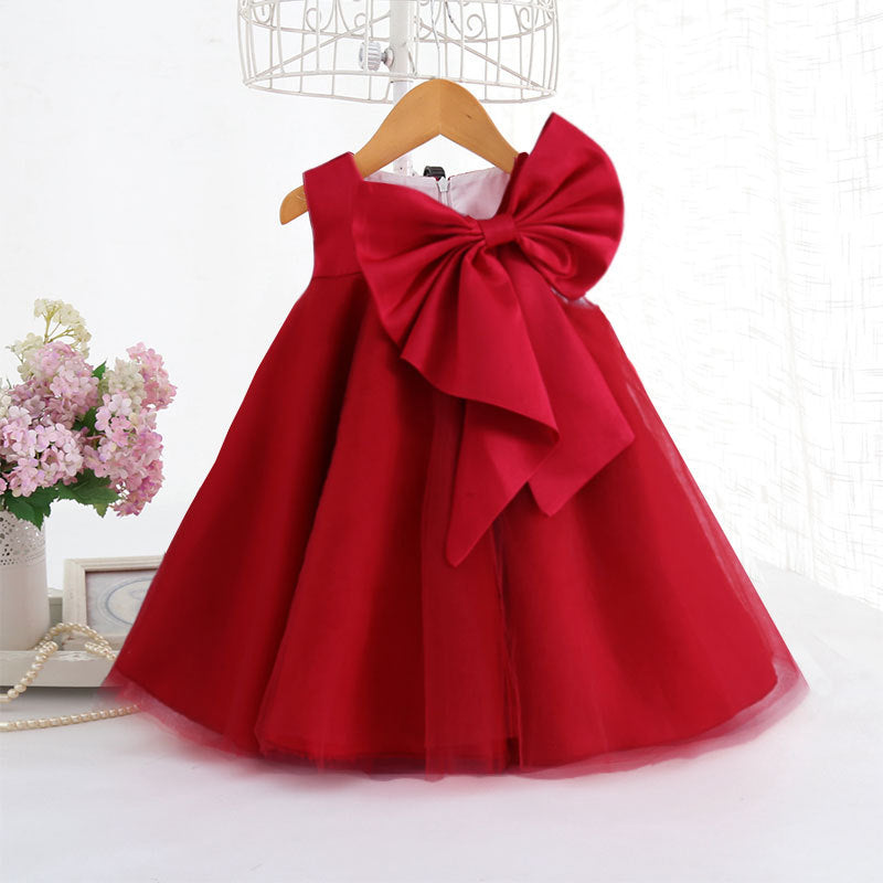 Cute A-line Princess Dress with Bowknot for Girls – Perfect for Parties and Weddings
