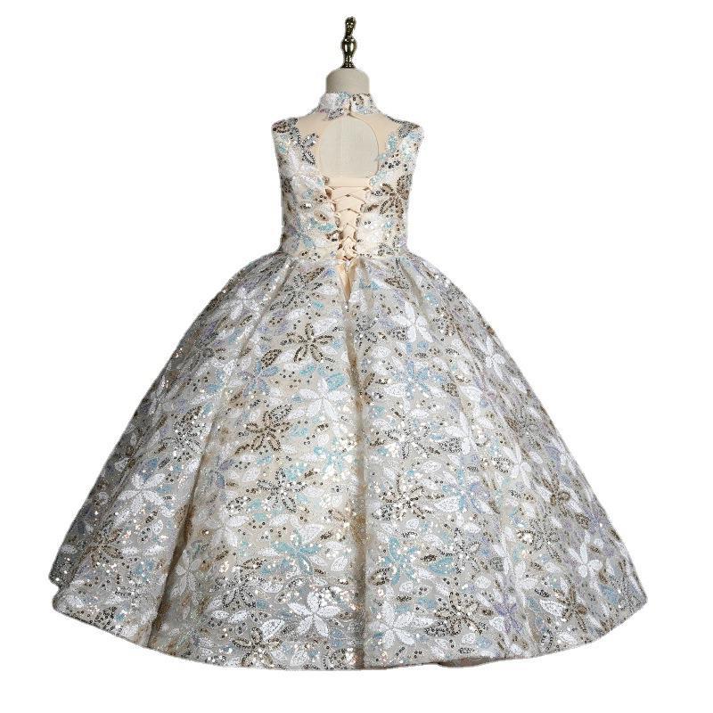 A-Line Sequin Maxi Flower Girl Dress for Parties & Celebrations | 2-12 Years