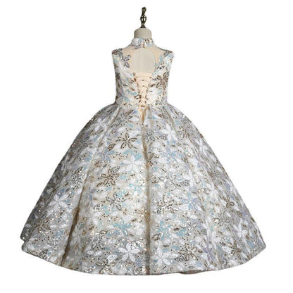 A-Line Sequin Maxi Flower Girl Dress for Parties & Celebrations | 2-12 Years