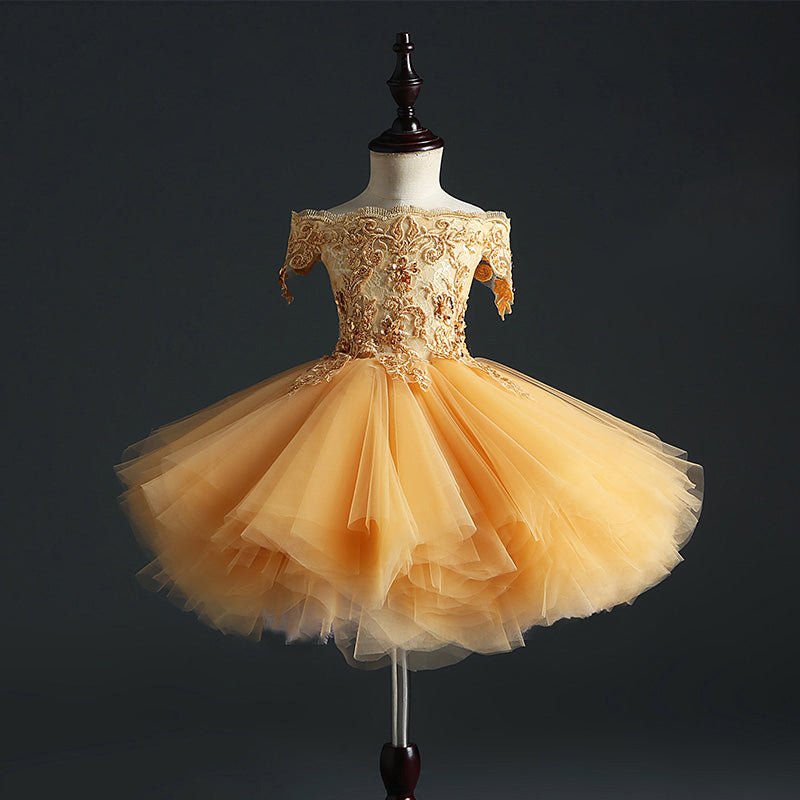 A-Line Off-Shoulder Lace Princess Dress for Girls | Cute Flower Girl & Party Outfit