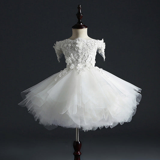 A-Line Off-Shoulder Lace Princess Dress for Girls | Cute Flower Girl & Party Outfit