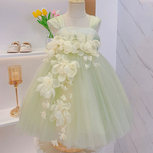 Light Green A-Line Tulle Flower Girl Dress | Cute Sweetheart Neck Party Dress