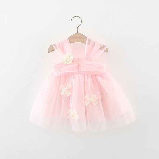 A-Line Tulle Baby Girl Dress with Flowers | Cute Toddler Party Outfit
