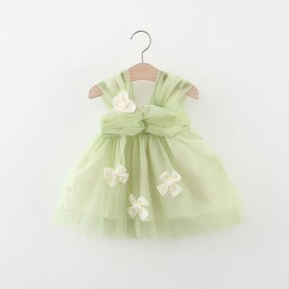 A-Line Tulle Baby Girl Dress with Flowers | Cute Toddler Party Outfit