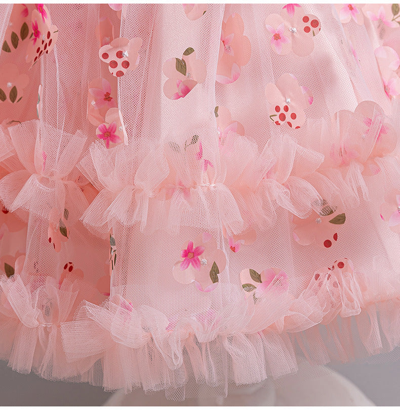 A-Line Tulle Flower Girl Dress for Toddler Girls | V-Neck Princess Party Dress with Bowknot