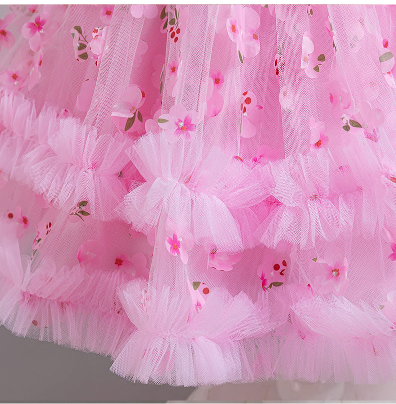 A-Line Tulle Flower Girl Dress for Toddler Girls | V-Neck Princess Party Dress with Bowknot