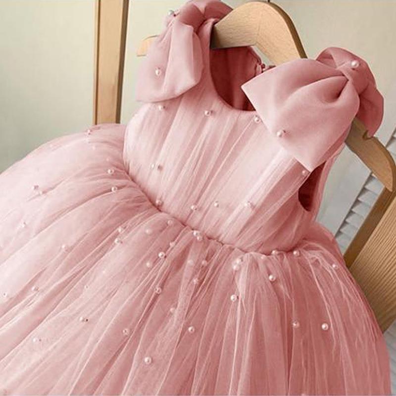 A-Line Tulle Bowknot Princess Dress for Girls – Party & Flower Girl