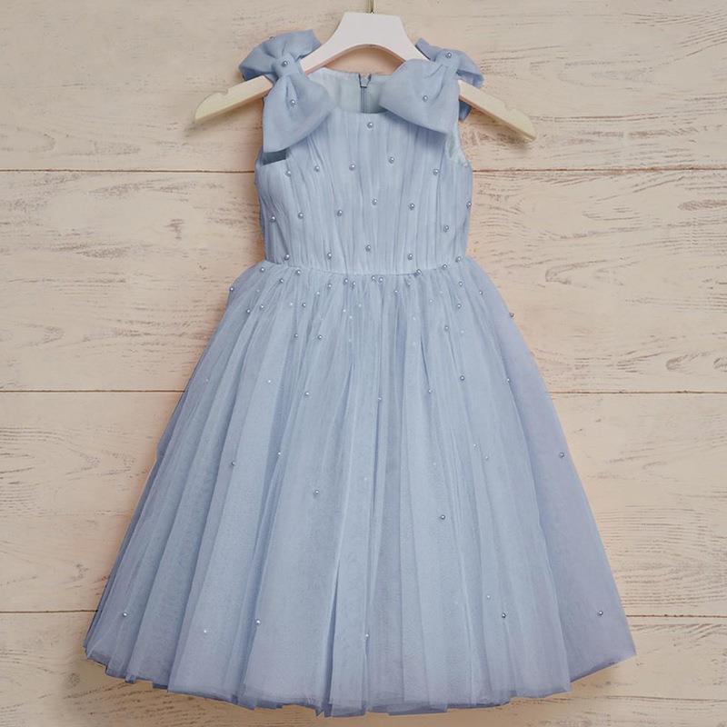 A-Line Tulle Bowknot Princess Dress for Girls – Party & Flower Girl