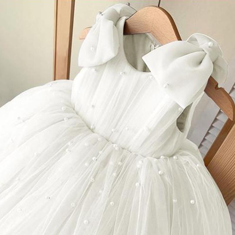 A-Line Tulle Bowknot Princess Dress for Girls – Party & Flower Girl