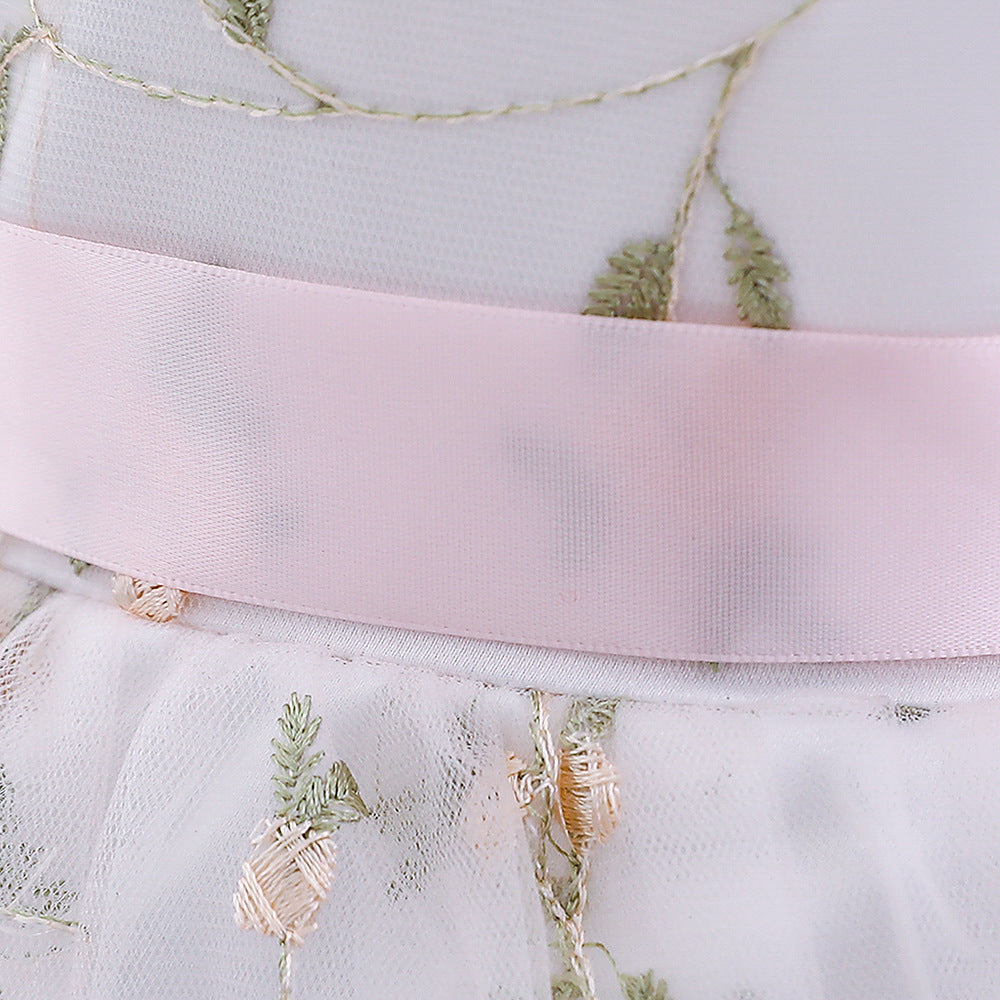 Floral Puffy Ball Gown Dress for Baby Girls – Embroidered Birthday & Flower Girl Outfit