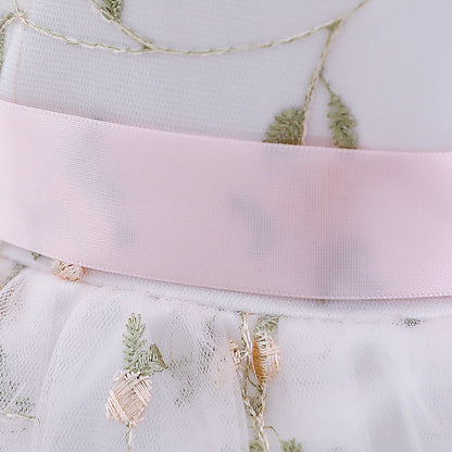 Floral Puffy Ball Gown Dress for Baby Girls – Embroidered Birthday & Flower Girl Outfit