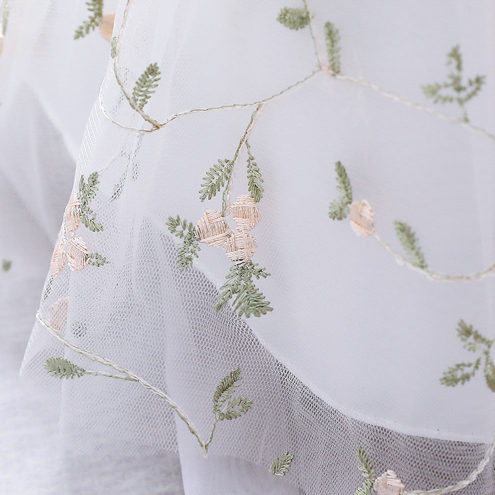 Floral Puffy Ball Gown Dress for Baby Girls – Embroidered Birthday & Flower Girl Outfit