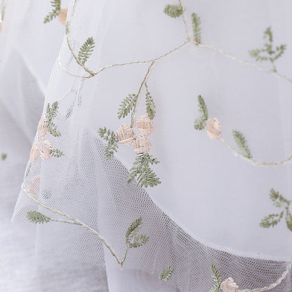 Floral Puffy Ball Gown Dress for Baby Girls – Embroidered Birthday & Flower Girl Outfit