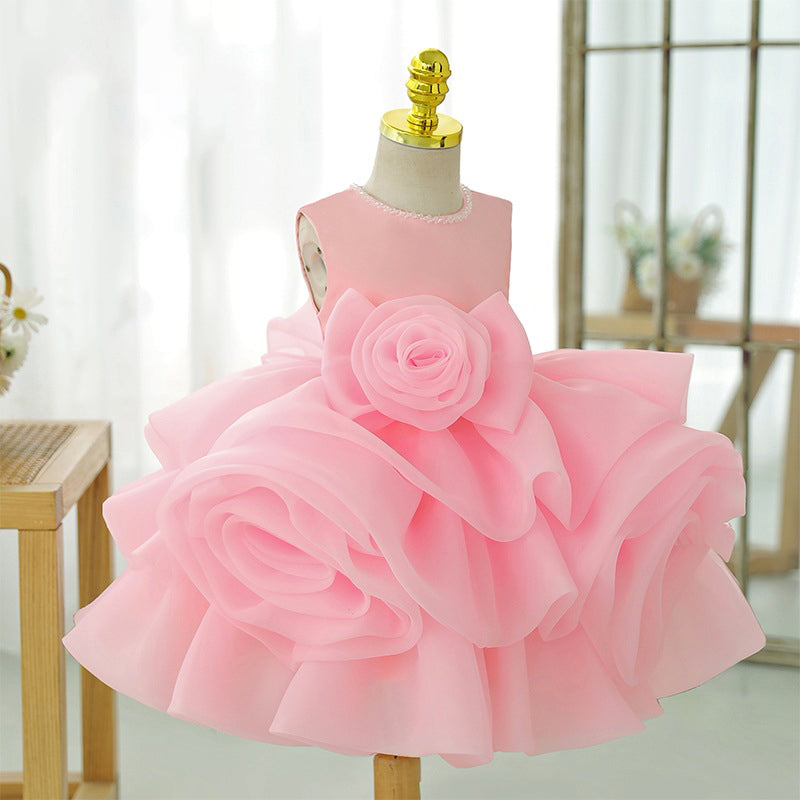 Cute A-Line Flower Girl Princess Dress – Tea Length Baby Party Dress