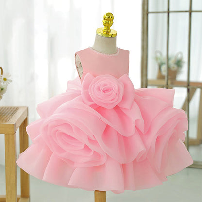 Cute A-Line Flower Girl Princess Dress – Tea Length Baby Party Dress