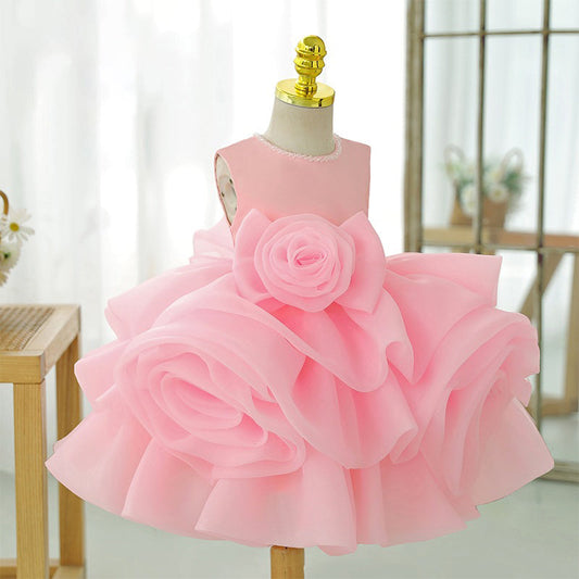 Cute A-Line Flower Girl Princess Dress – Tea Length Baby Party Dress