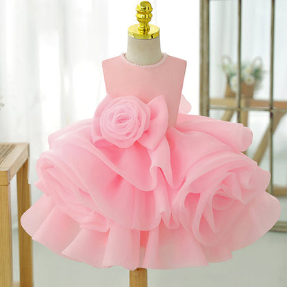 Cute A-Line Flower Girl Princess Dress – Tea Length Baby Party Dress