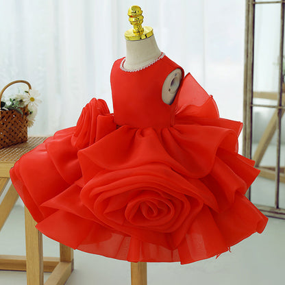 Cute A-Line Flower Girl Princess Dress – Tea Length Baby Party Dress