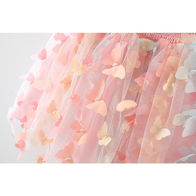 Cute Baby Girl Off Shoulder Floral A-Line Party Dress – Pink Knee Length