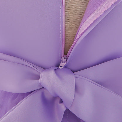 Cute Puffy Baby Girl Princess Dress – Tea Length Party Gown with Bow & Sequins