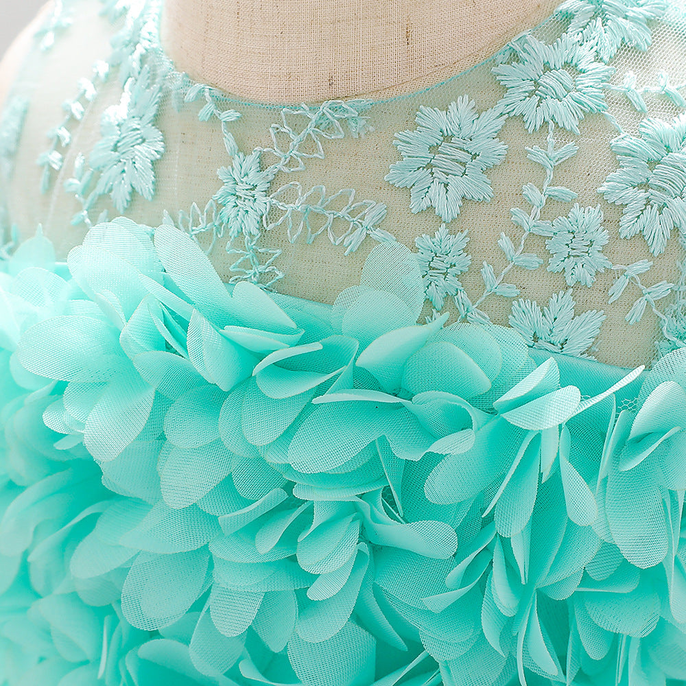 Cute Baby Girl Tulle Princess Dress with Flower Embroidery – Formal Toddler Party Dress