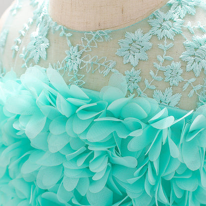 Cute Baby Girl Tulle Princess Dress with Flower Embroidery – Formal Toddler Party Dress