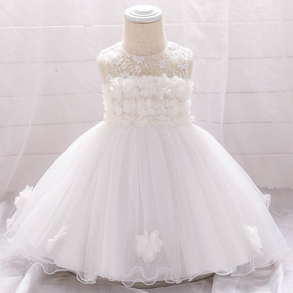Cute Baby Girl Tulle Princess Dress with Flower Embroidery – Formal Toddler Party Dress