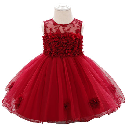 Cute Baby Girl Tulle Princess Dress with Flower Embroidery – Formal Toddler Party Dress